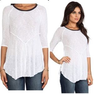 Free People White Knit Flowy Top (size xs)
